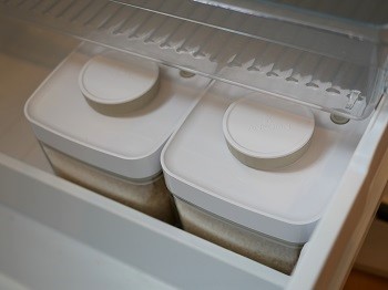 真空米びつセビアを冷蔵庫で