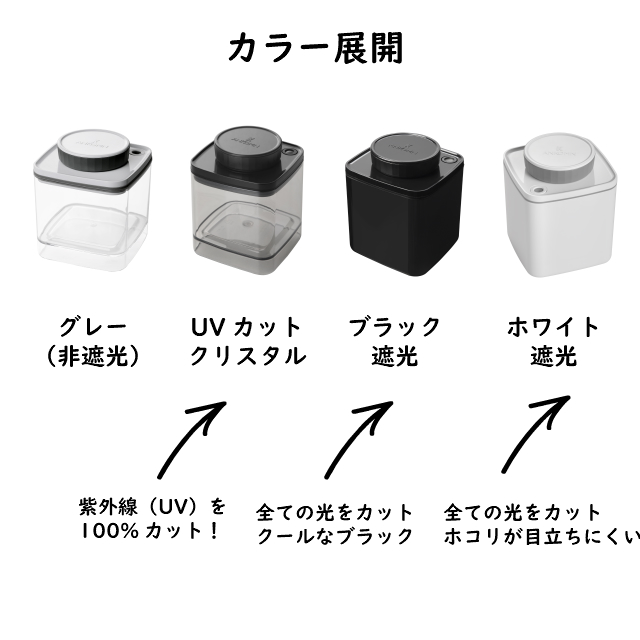 真空保存容器ターンシール 0.6L カラー展開